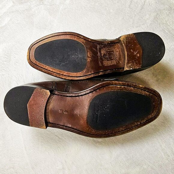 Bragano Tassel Loafers Brown Leather Italy Shoes Dressy Men's Wedding Size 8 - Picture 8 of 10